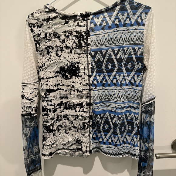 Multicolored long-sleeved burnout tee - Picture 2 of 3